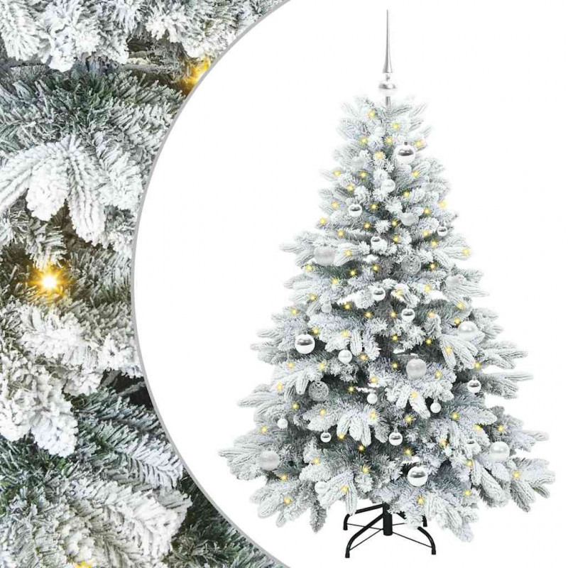 Sztuczna choinka z 150 diodami LED Biały 150 cm PE i PVC