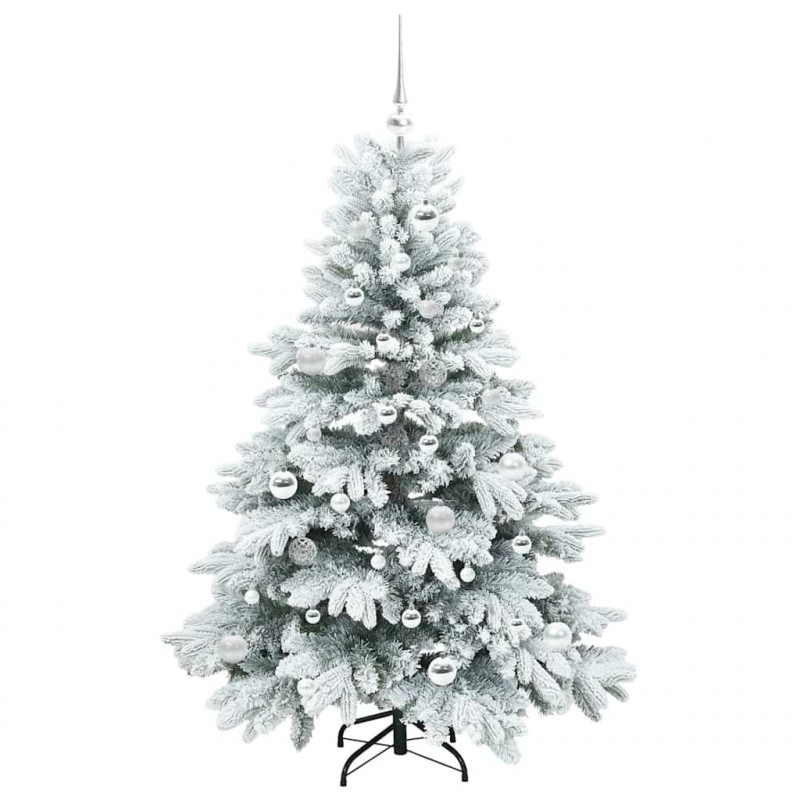 Sztuczna choinka z 150 diodami LED Biały 150 cm PE i PVC