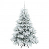 Sztuczna choinka z 150 diodami LED Biały 150 cm PE i PVC