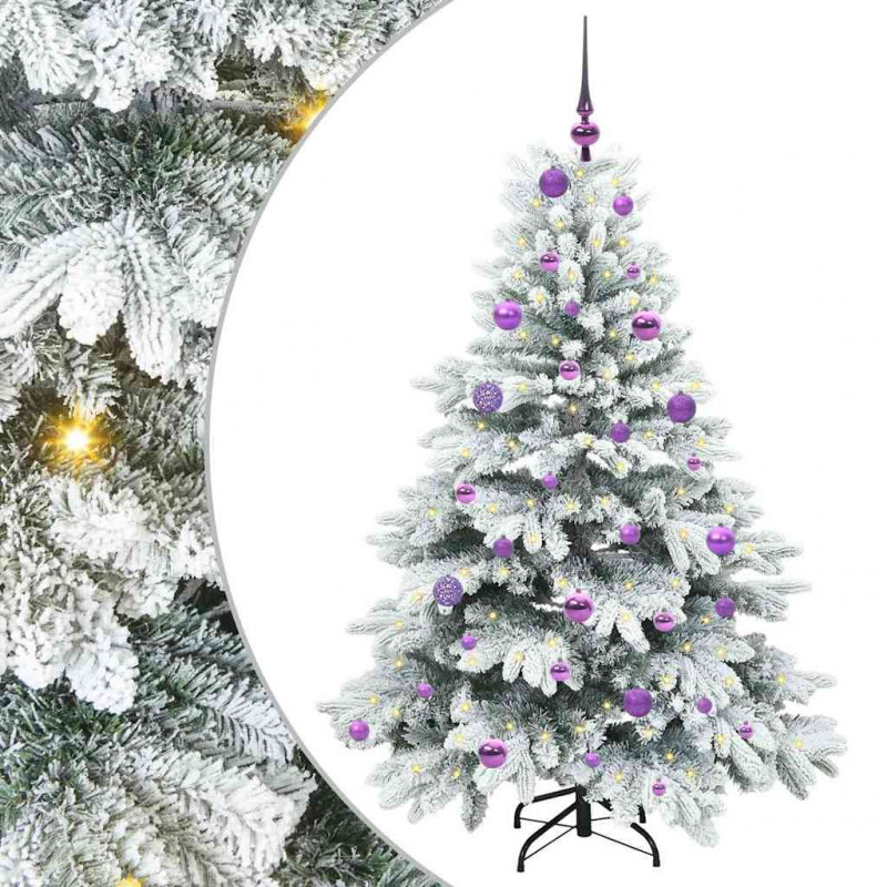 Sztuczna choinka z 150 diodami LED Biały 150 cm PE i PVC