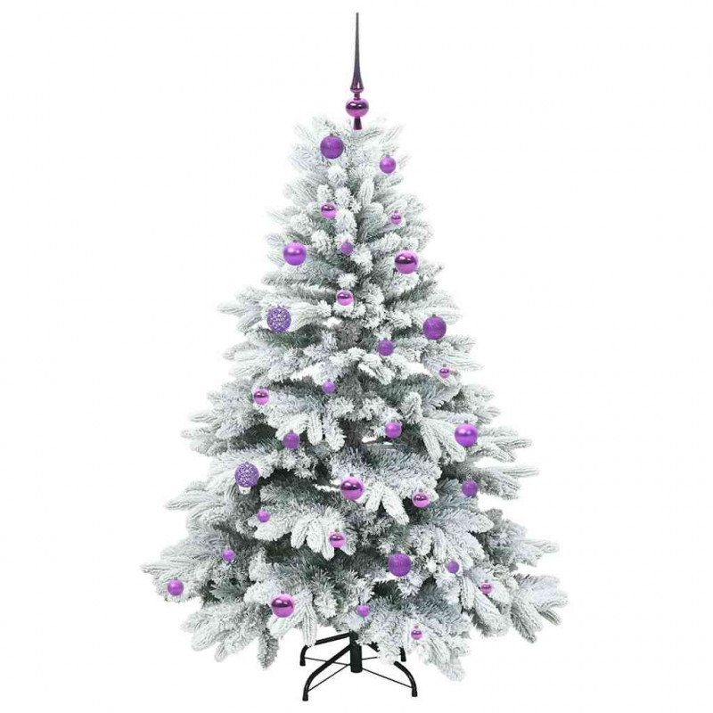 Sztuczna choinka z 150 diodami LED Biały 150 cm PE i PVC