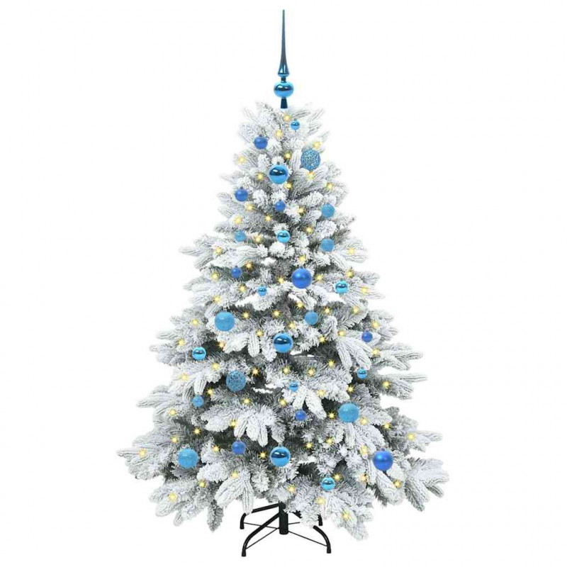Sztuczna choinka z 150 diodami LED Biały 150 cm PE i PVC
