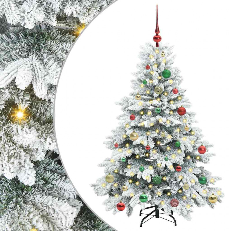 Sztuczna choinka z 150 diodami LED Biały 150 cm PE i PVC