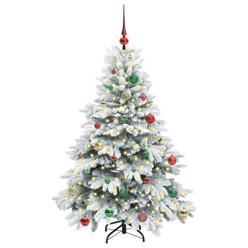 Sztuczna choinka z 150 diodami LED Biały 150 cm PE i PVC