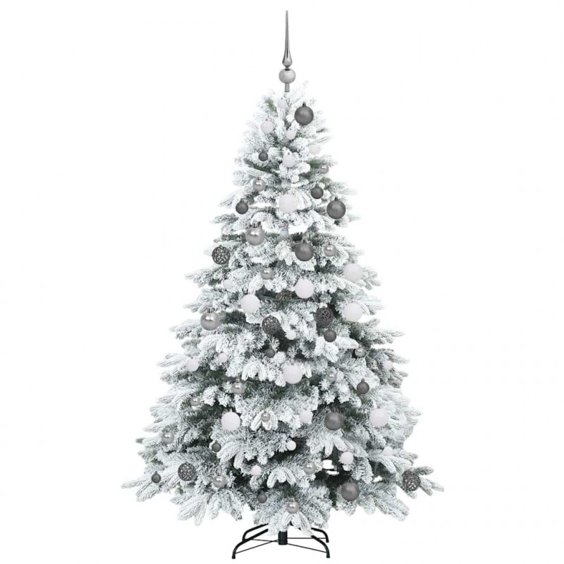 Sztuczna choinka z 300 diodami LED Biały 180 cm PE i PVC