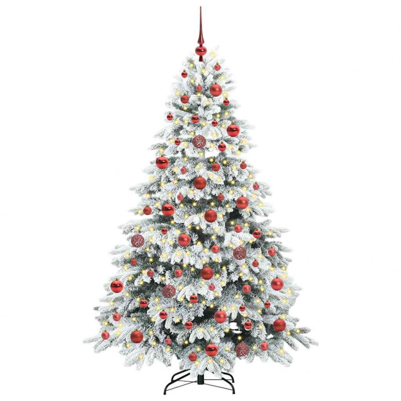 Sztuczna choinka z 300 diodami LED Biały 180 cm PE i PVC