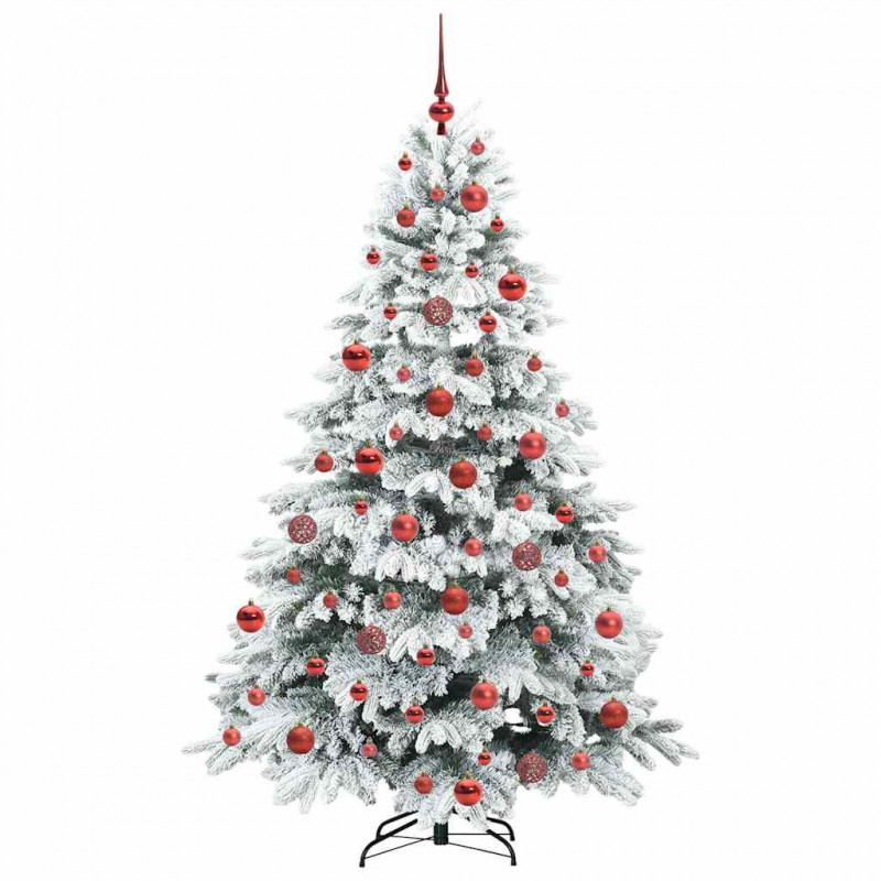 Sztuczna choinka z 300 diodami LED Biały 180 cm PE i PVC