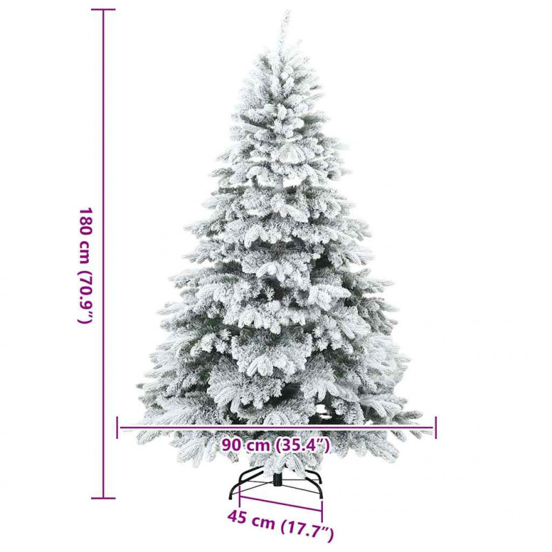 Sztuczna choinka z 300 diodami LED Biały 180 cm PE i PVC