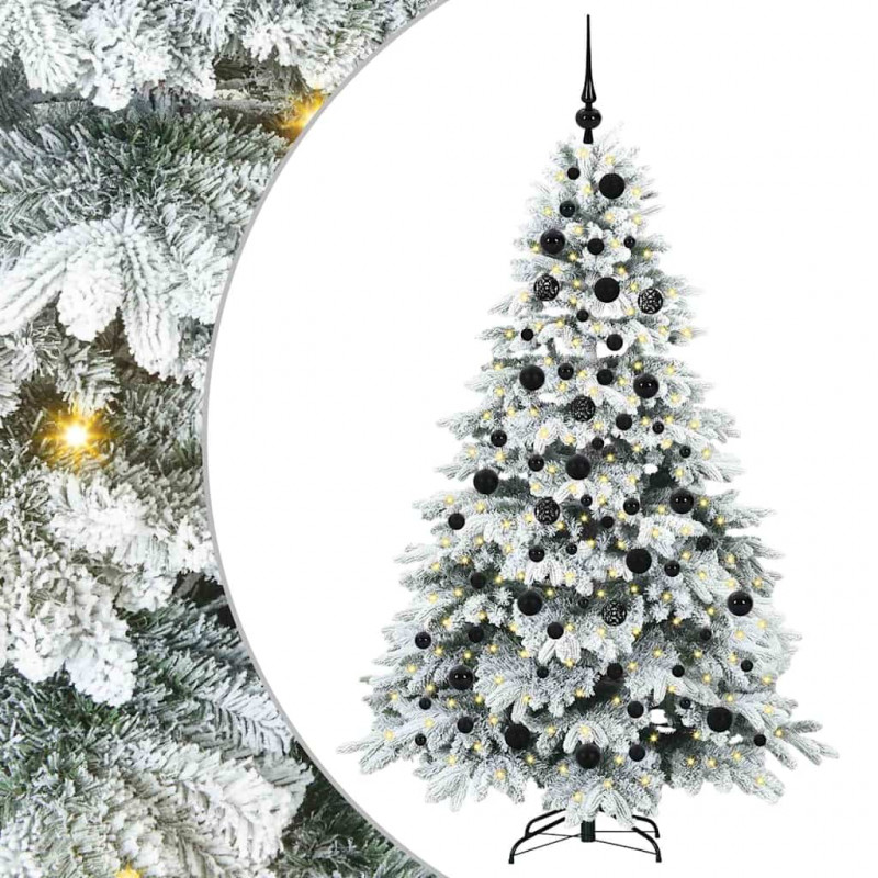 Sztuczna choinka z 300 diodami LED Biały 180 cm PE i PVC