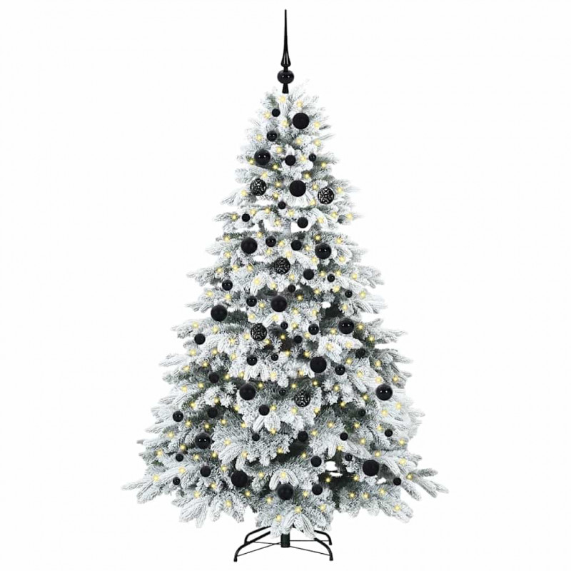 Sztuczna choinka z 300 diodami LED Biały 180 cm PE i PVC