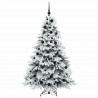 Sztuczna choinka z 300 diodami LED Biały 180 cm PE i PVC