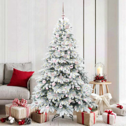Sztuczna choinka z 300 diodami LED Biały 180 cm PE i PVC