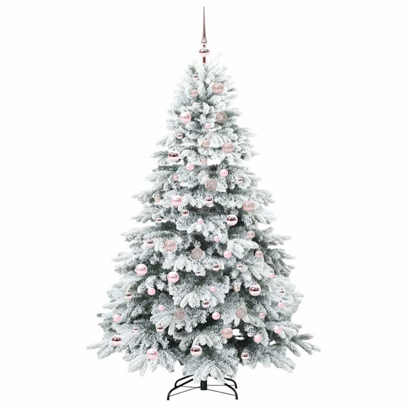 Sztuczna choinka z 300 diodami LED Biały 180 cm PE i PVC