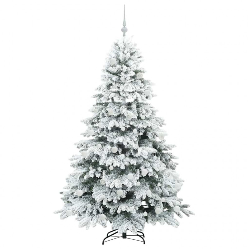 Sztuczna choinka z 300 diodami LED Biały 180 cm PE i PVC