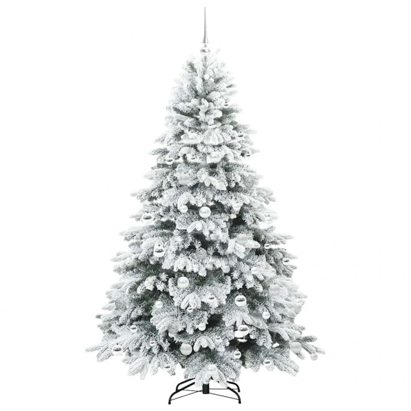 Sztuczna choinka z 300 diodami LED Biały 180 cm PE i PVC