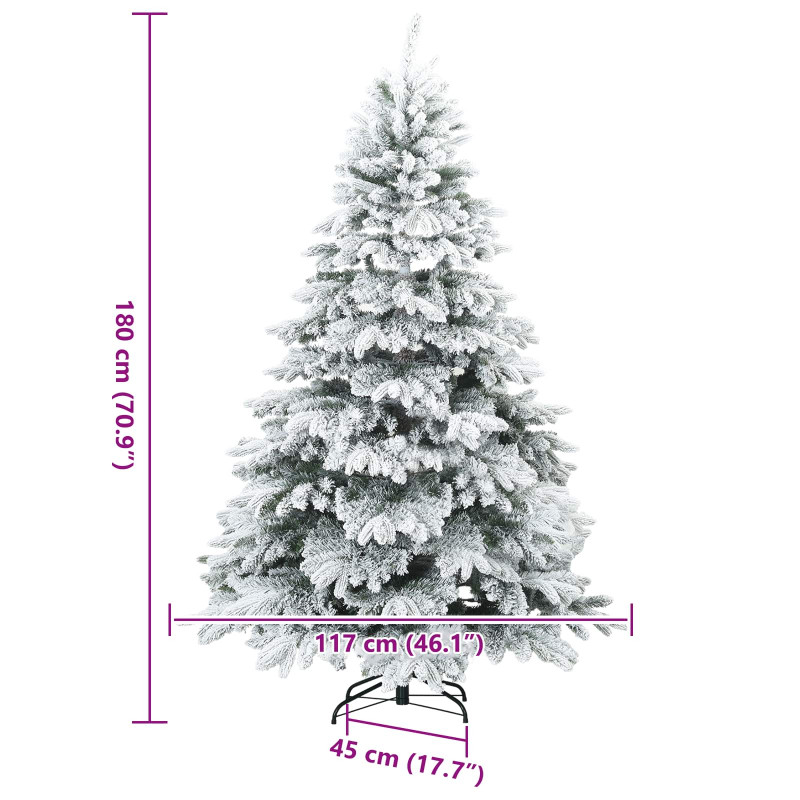 Sztuczna choinka z 300 diodami LED Biały 180 cm PE i PVC