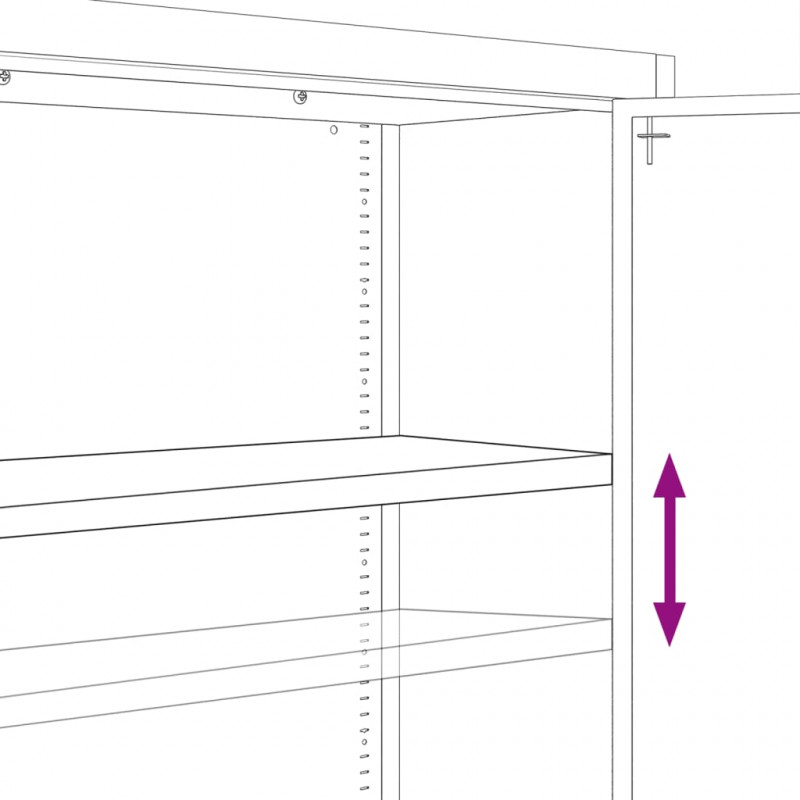 Szafa na dokumenty, czarna, 90x40x200 cm, stalowa