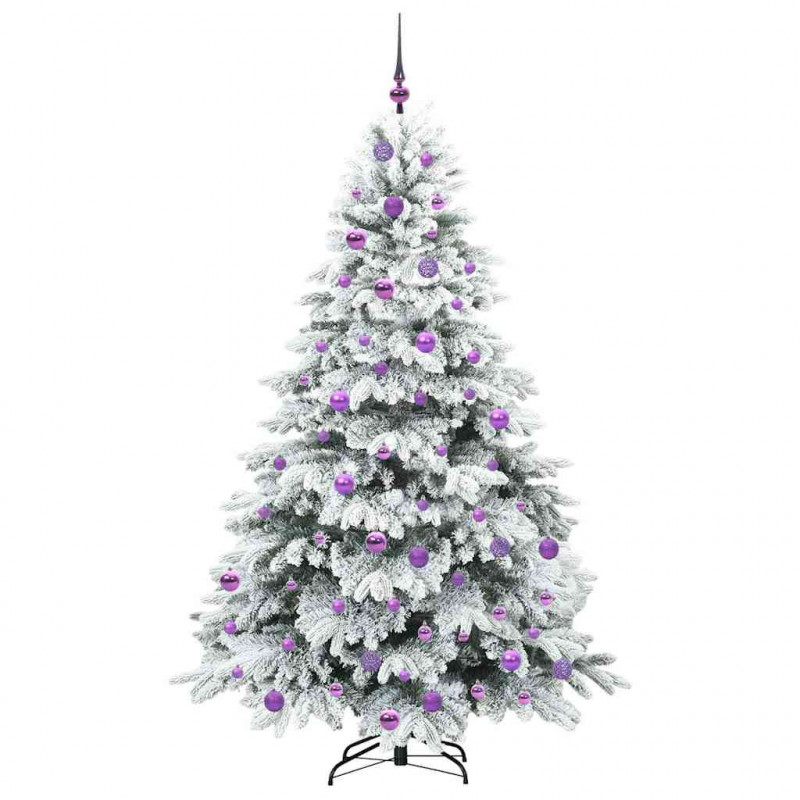 Sztuczna choinka z 300 diodami LED Biały 180 cm PE i PVC