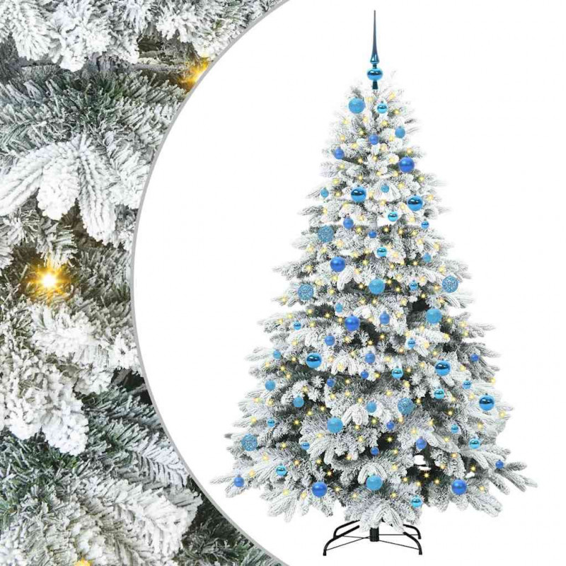 Sztuczna choinka z 300 diodami LED Biały 180 cm PE i PVC