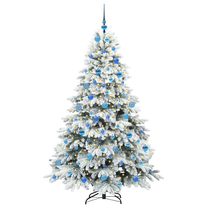 Sztuczna choinka z 300 diodami LED Biały 180 cm PE i PVC