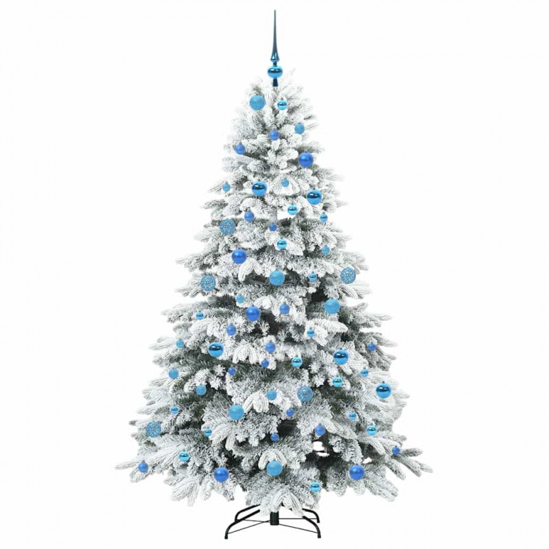 Sztuczna choinka z 300 diodami LED Biały 180 cm PE i PVC