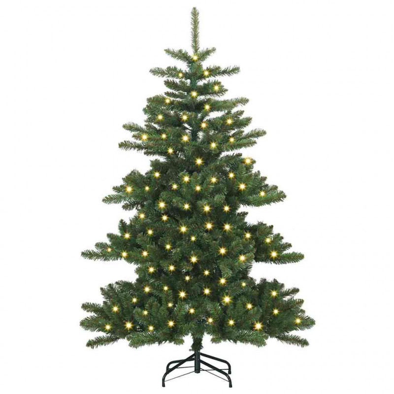 Sztuczna choinka z zawiasami Zielony 150 cm PVC i stal