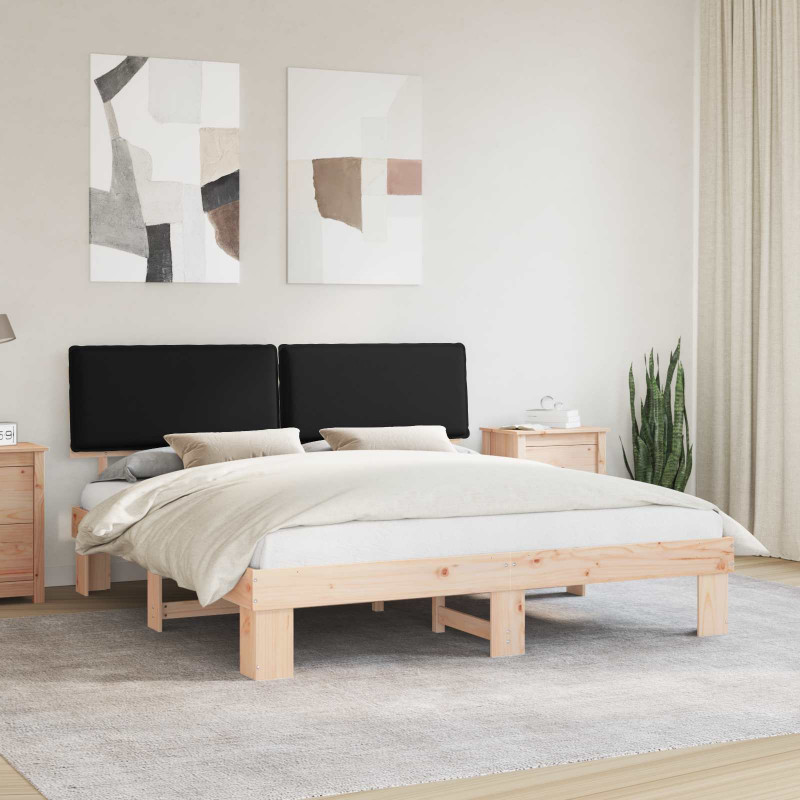 Ramka łóżka z tapicerowanym wezgłowiem Czarny 200 x 200 cm