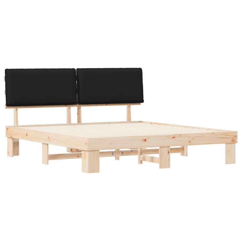 Ramka łóżka z tapicerowanym wezgłowiem Czarny 200 x 200 cm