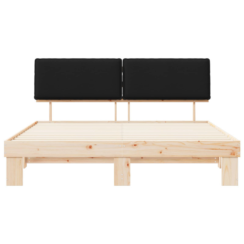 Ramka łóżka z tapicerowanym wezgłowiem Czarny 200 x 200 cm