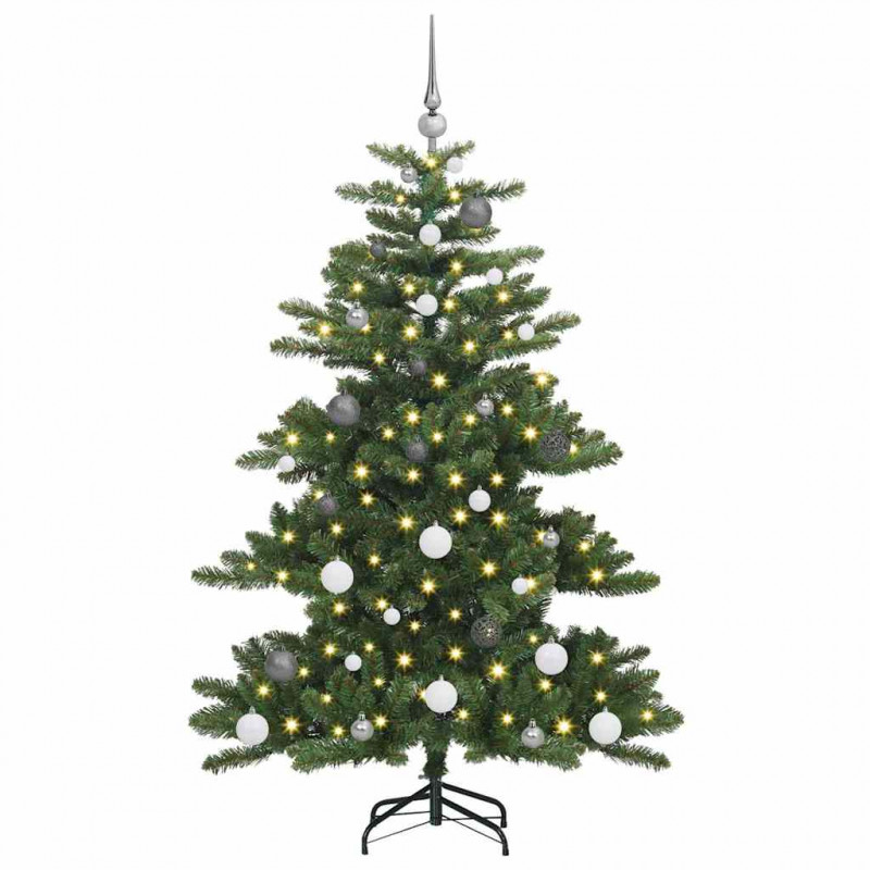 Sztuczna choinka z zawiasami Zielony 150 cm PVC i stal