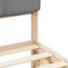 Ramka łóżka z tapicerowanym wezgłowiem Jasnoszary 200 x 200 cm