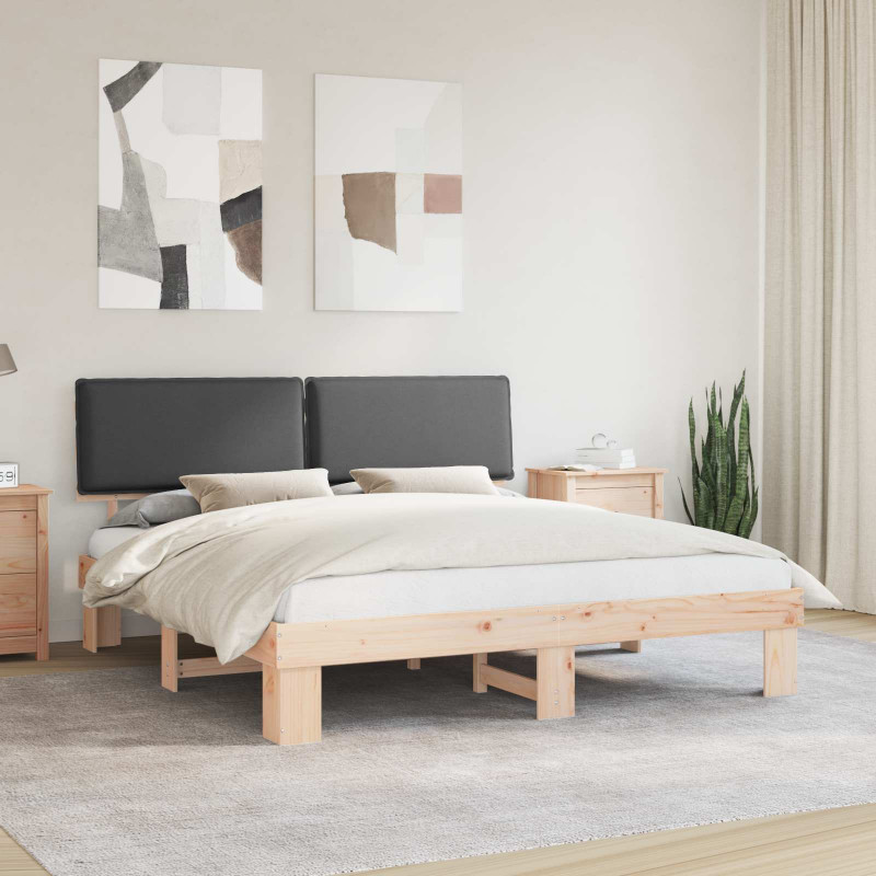 Ramka łóżka z tapicerowanym wezgłowiem Ciemnoszary 180 x 200 cm