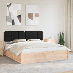 Ramka łóżka z tapicerowanym wezgłowiem Czarny 200 x 200 cm