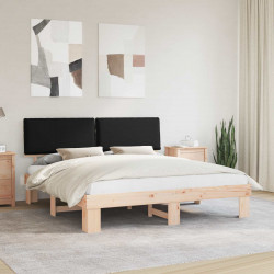 Ramka łóżka z tapicerowanym wezgłowiem Czarny 180 x 200 cm