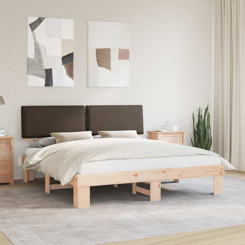 Ramka łóżka z tapicerowanym wezgłowiem Ciemnoszary 180 x 200 cm