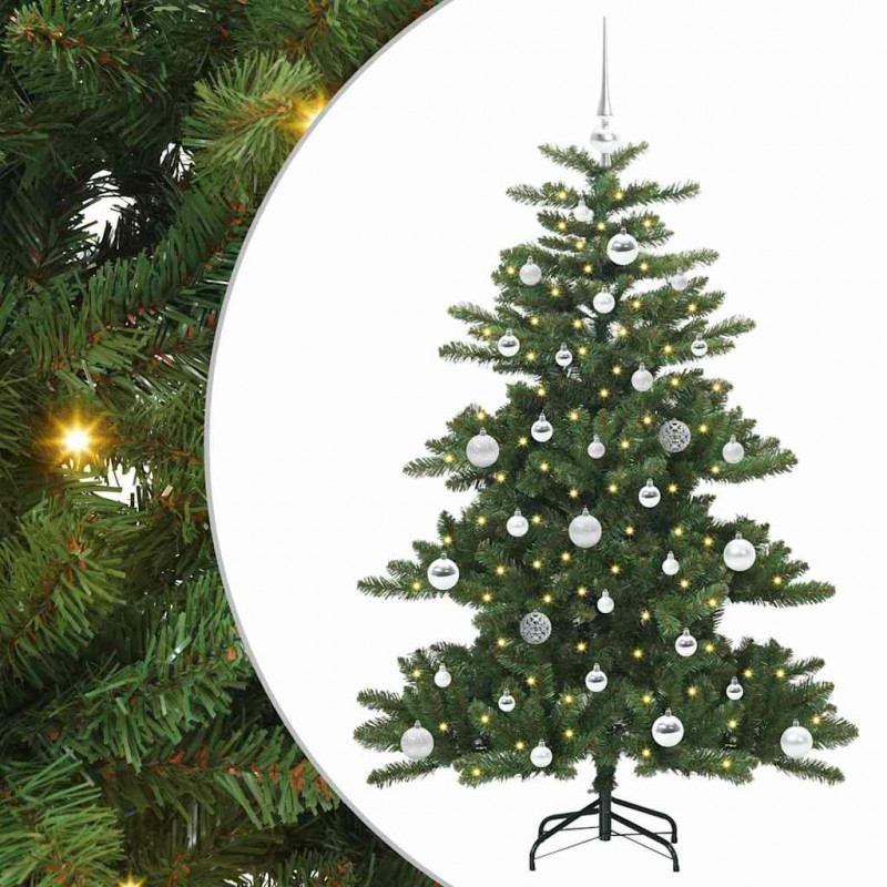 Sztuczna choinka z zawiasami Zielony 150 cm PVC i stal