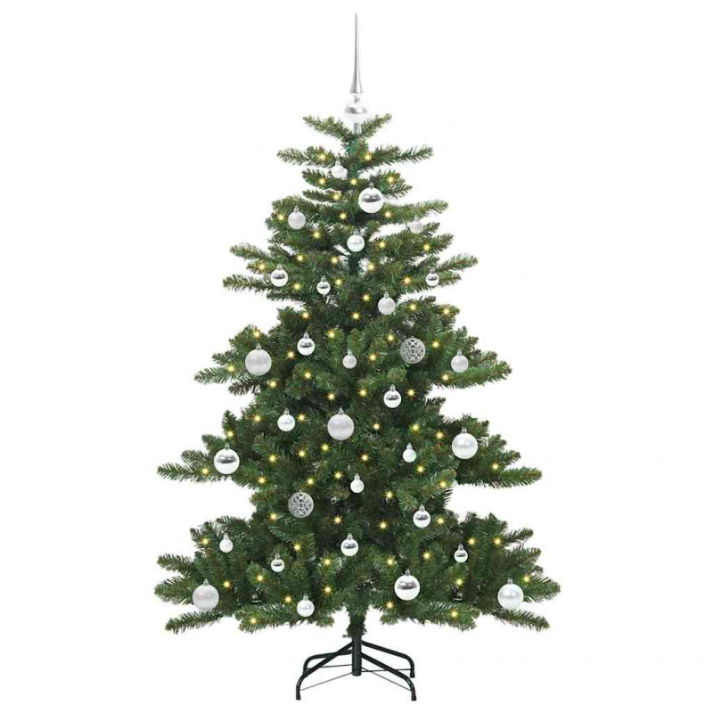 Sztuczna choinka z zawiasami Zielony 150 cm PVC i stal