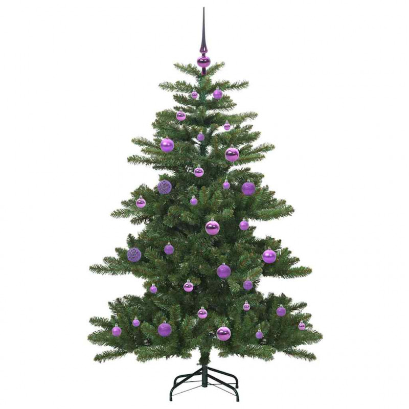 Sztuczna choinka z zawiasami Zielony 150 cm PVC i stal