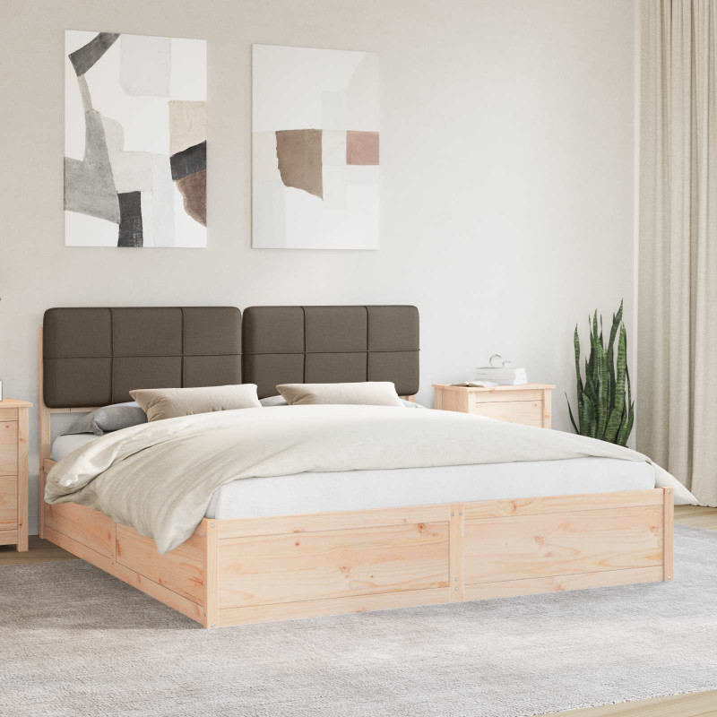 Ramka łóżka z tapicerowanym wezgłowiem Ciemnoszary 180 x 200 cm