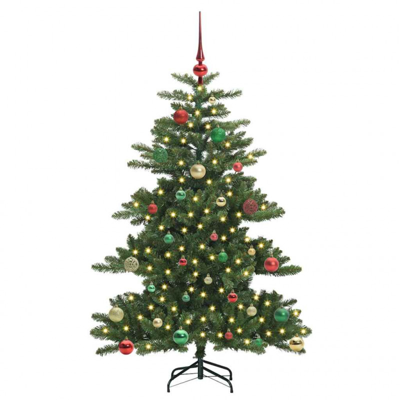 Sztuczna choinka z zawiasami Zielony 150 cm PVC i stal