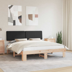 Ramka łóżka z tapicerowanym wezgłowiem Czarny 180 x 200 cm