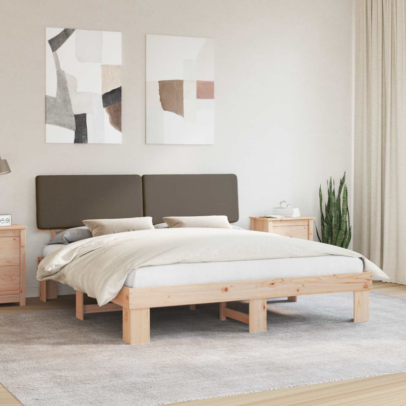 Ramka łóżka z tapicerowanym wezgłowiem Ciemnoszary 180 x 200 cm