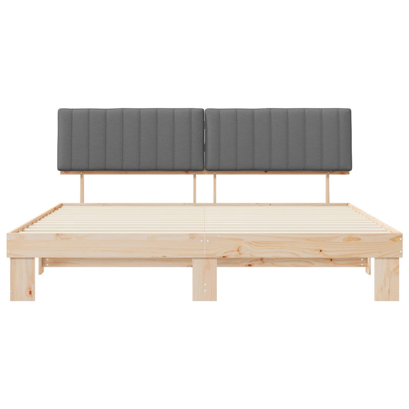 Ramka łóżka z tapicerowanym wezgłowiem Jasnoszary 200 x 200 cm