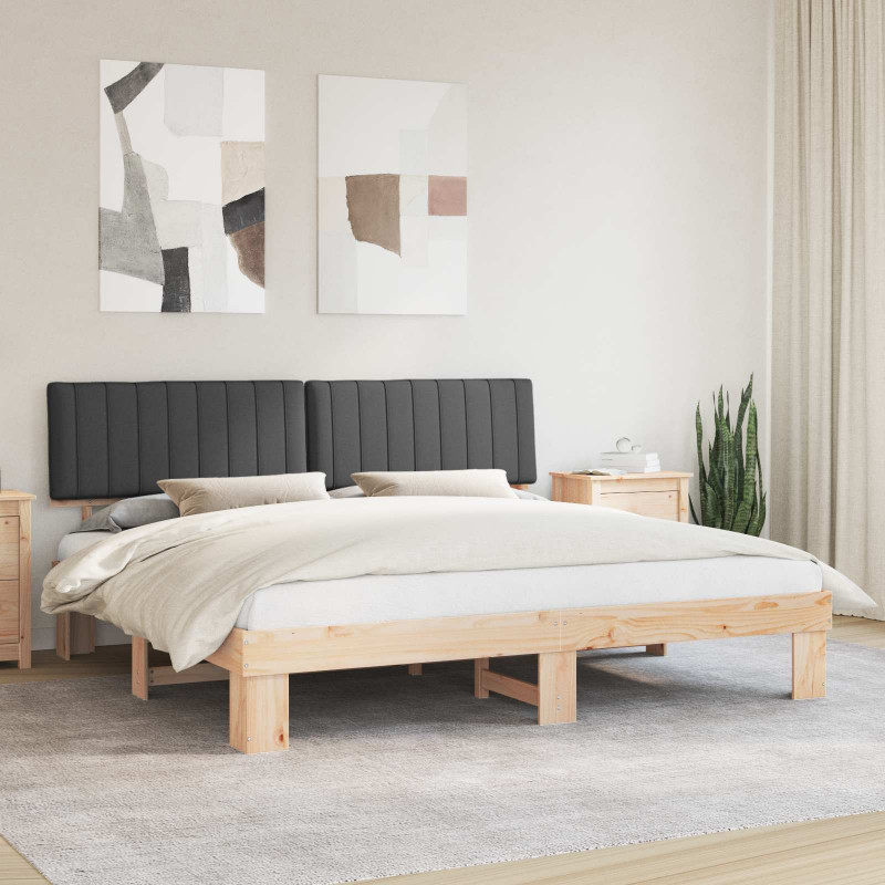 Ramka łóżka z tapicerowanym wezgłowiem Ciemnoszary 200 x 200 cm