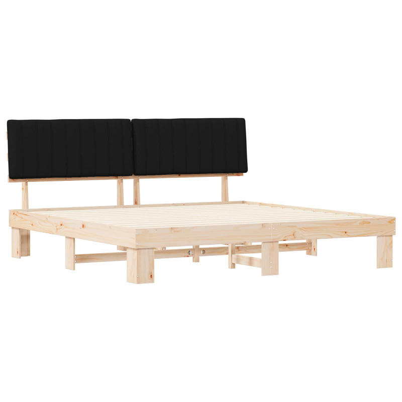 Ramka łóżka z tapicerowanym wezgłowiem Czarny 200 x 200 cm