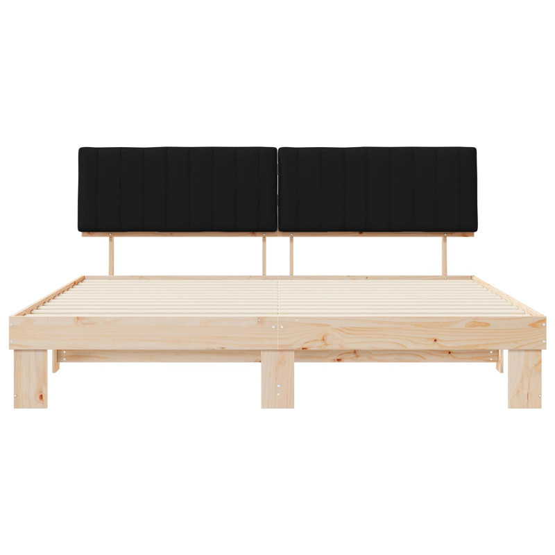 Ramka łóżka z tapicerowanym wezgłowiem Czarny 200 x 200 cm