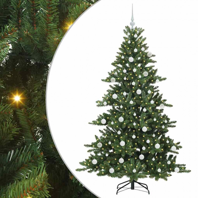 Sztuczna choinka z zawiasami Zielony 180 cm PVC i stal