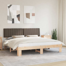Ramka łóżka z tapicerowanym wezgłowiem Ciemnoszary 200 x 200 cm