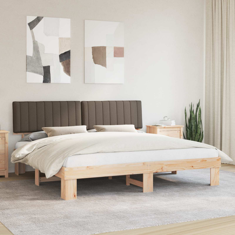 Ramka łóżka z tapicerowanym wezgłowiem Ciemnoszary 200 x 200 cm