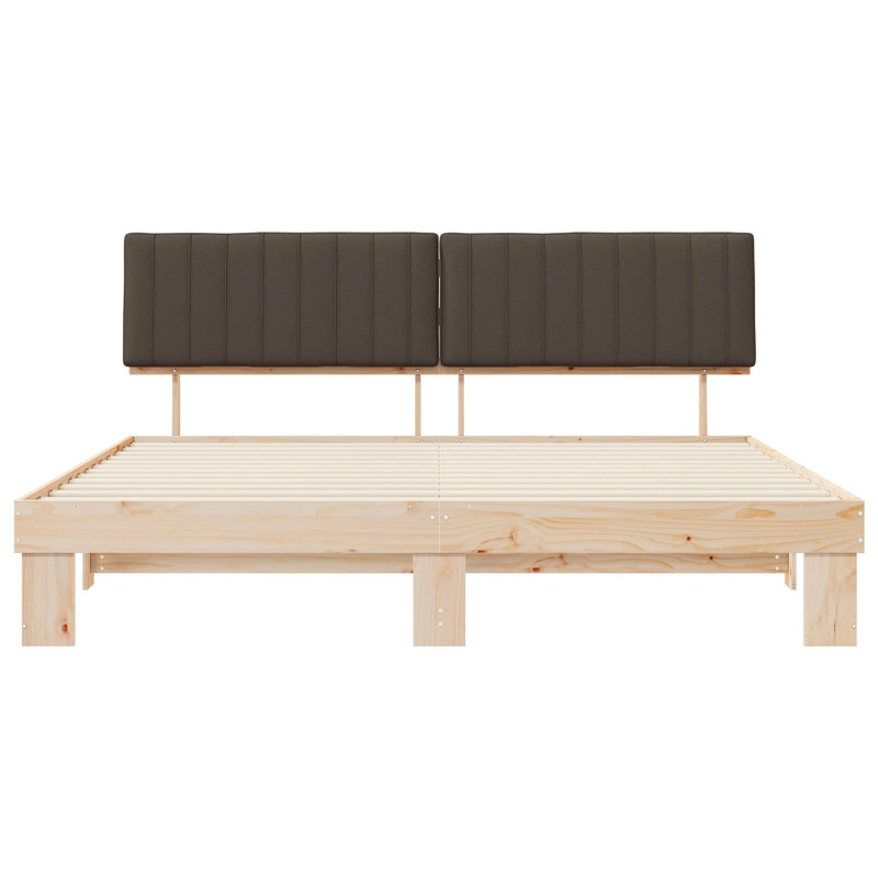 Ramka łóżka z tapicerowanym wezgłowiem Ciemnoszary 200 x 200 cm